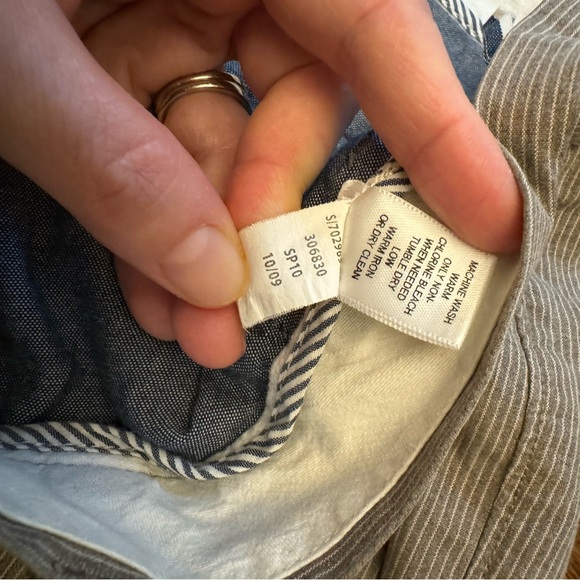 Banana Republic Gray Stripe Straight Fit Chino Pants 33/34 - Picture 7 of 9